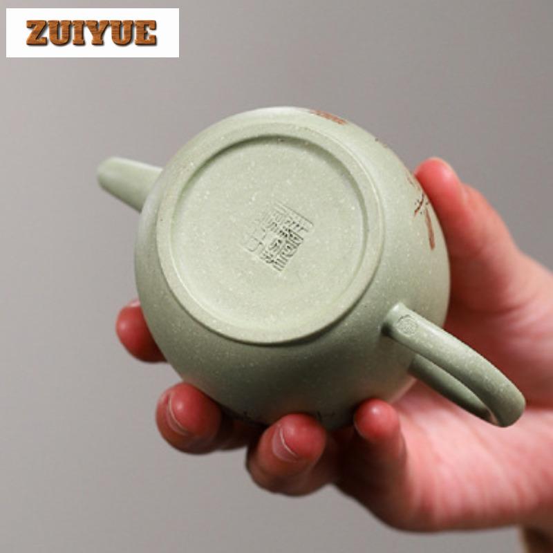 170ml Aesthetic Yixing Purple Clay Teapots Handmade Old Fisherman Pot Raw Ore Bean Green Mud Kettle Zisha Teaset Cafes Ornaments