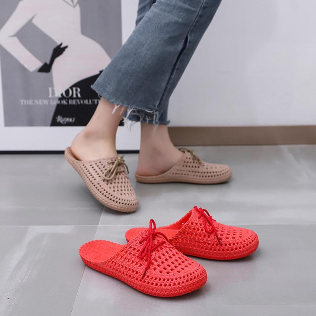 Slippers With Womens Summer Cool Ultra Light Toe Caps And Slip Resistant Outer Wear Comfortable Beach Shoes Perforated Shoes Sweet Slippers