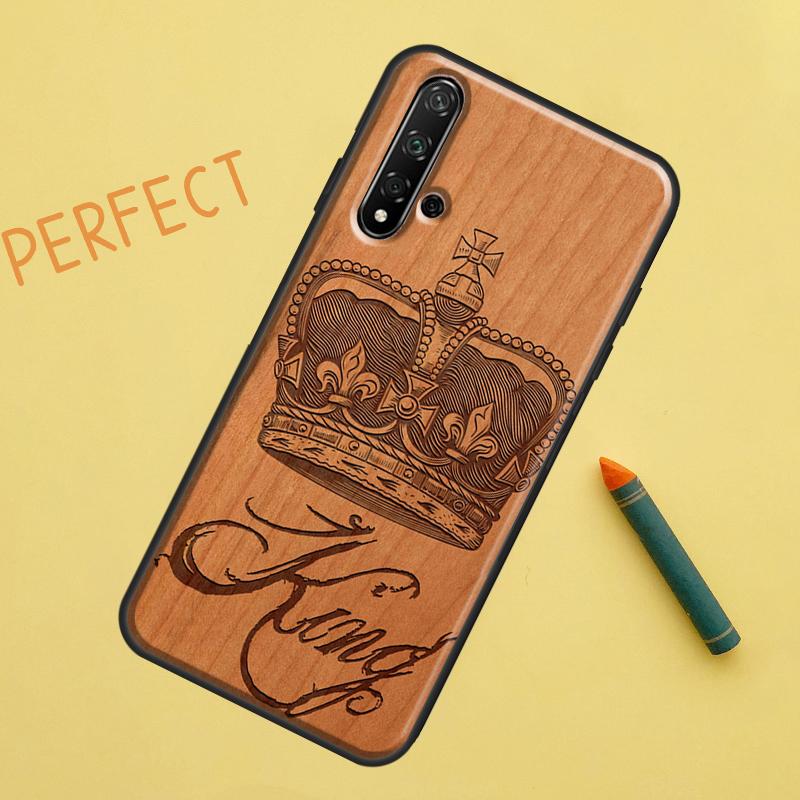Чехол Король Королева Корона для Huawei Nova 12s 11i 7i 8i 12i Y73 Y70 Y90 Y60 Y72 Y61 Y91 9 10 SE P40 Lite P30 Pro