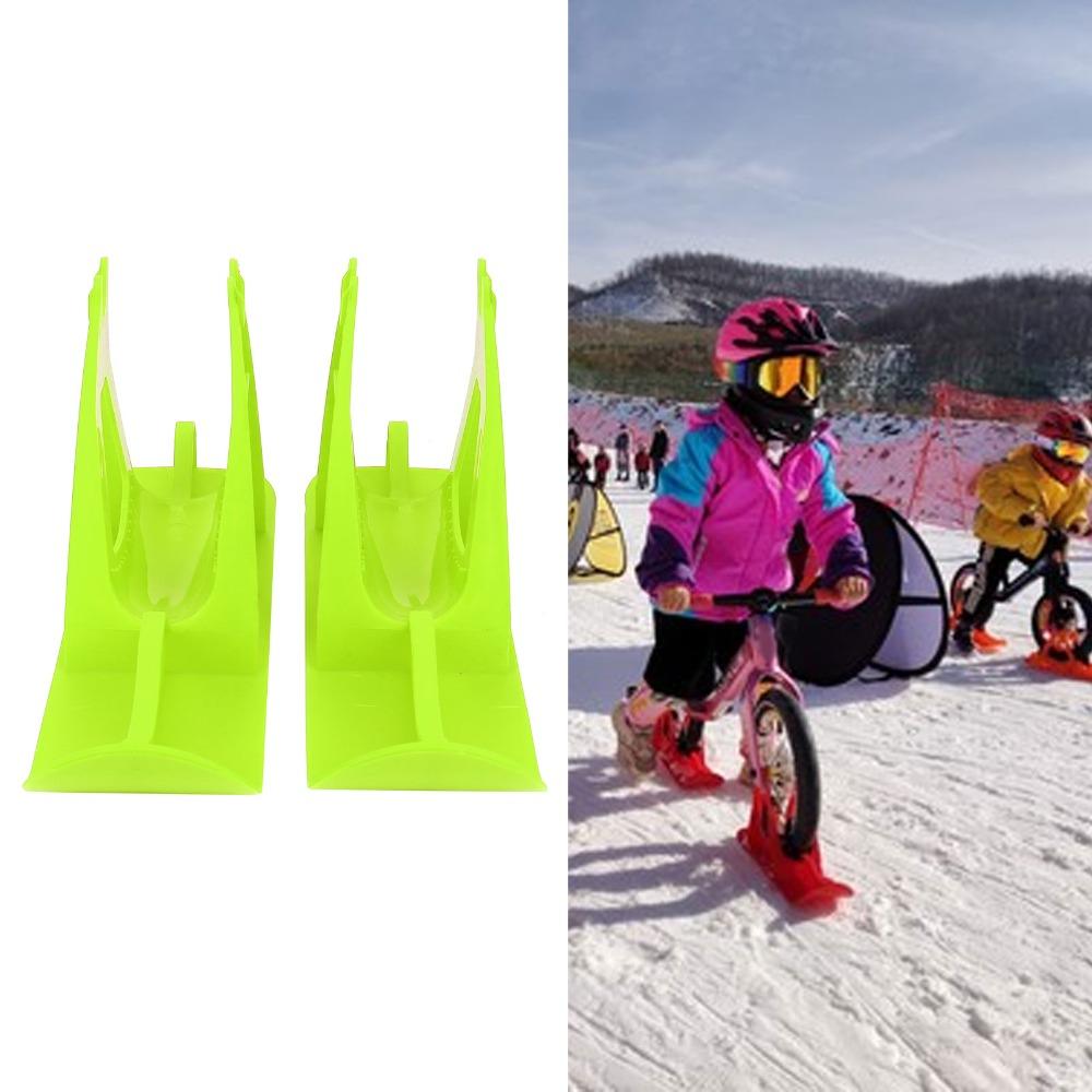 2pcs Easy Snowboard Sledge Green Balance Bike Snow Ski Set Balanced Car Skis  Outdoor Play