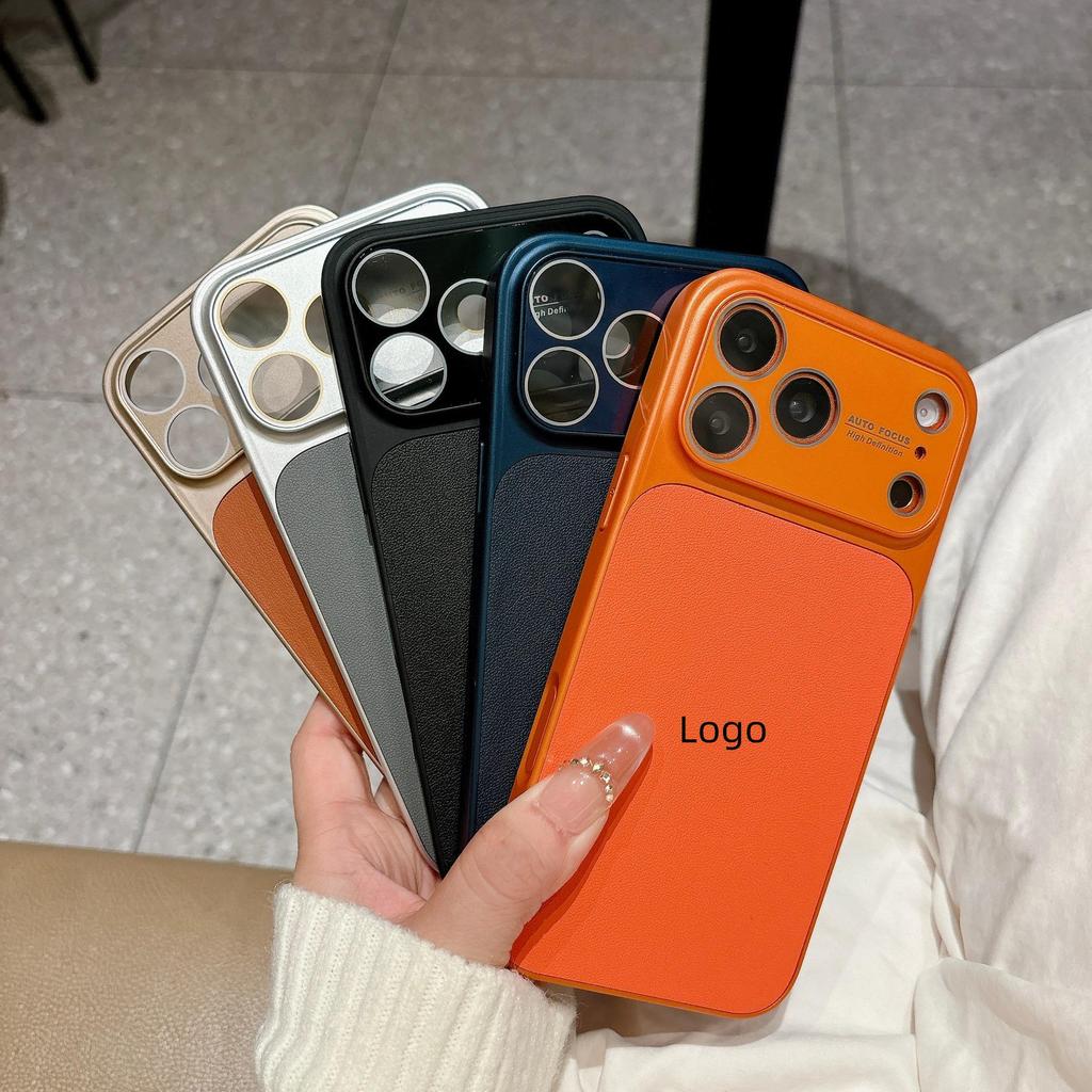 Ударопоглощающий чехол для телефона с текстурой кожи для iPhone 17 Pro Max с защитой камеры