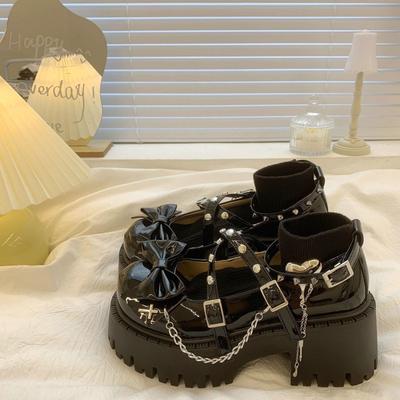 Милые и крутые малышки, женские туфли-лодочки, новые весенне-осенние, панк, темная субкультура, yk, платформа, маленькие кожаные туфли