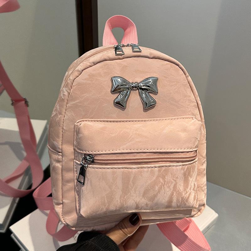 Рюкзак с бантом, женский, нишевый, повседневный, модный, для девочек, школьный рюкзак, легкий, маленький, дорожный рюкзак