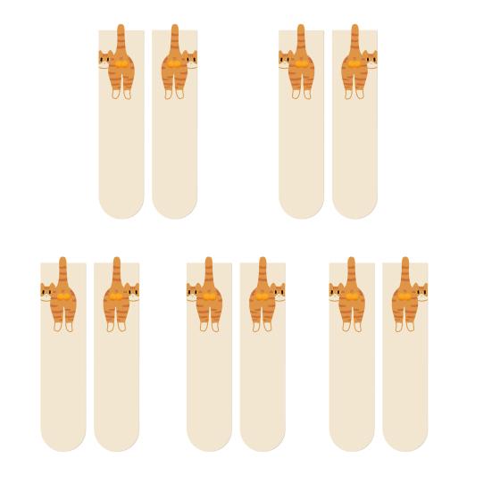 5/10 Pairs Girl Socks Mid-tube Soft Breathable High Elastic Ball Cat Pattern Socks Women Funny Socks Furry Decoration