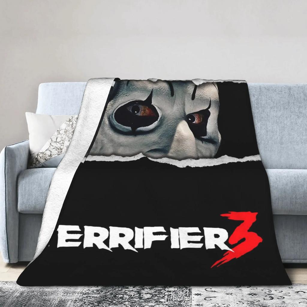 Terrifier Horror Film Warm Plush Throw Blanket for Kids and Adults Soft Flannel Bedspread for Sofa Bed Living Room Decor