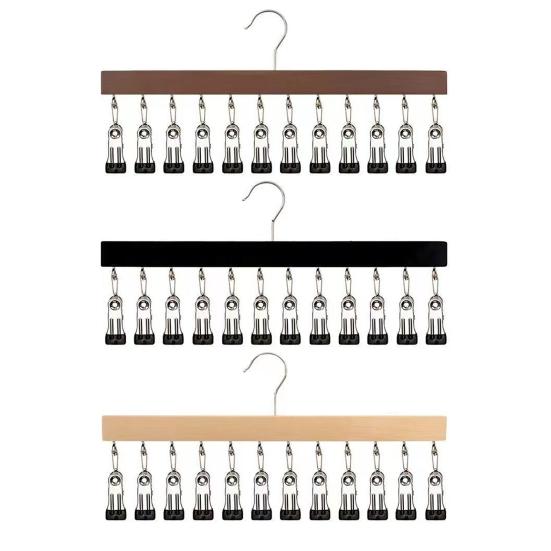 Вешалка для брюк с 12 зажимами Экономия места Органайзер для шкафа Металлический зажим без следов для брюк для йоги, леггинсов, джинсов, юбок