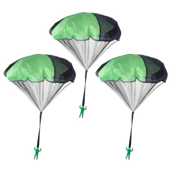 3 шт. Игрушка-парашют для детей, игрушки для двора на открытом воздухе, способствует активной игре, возраст 3+, нейлоновый мини-парашют без запутывания для групповых игр, вечеринок по случаю дня рождения