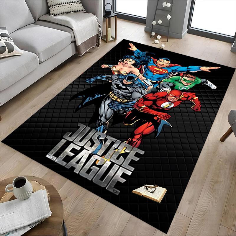 Justice League Heroes United Carpet For Playroom Bedroom Living Room Sofa Home Decorkids Game Area Rug Nonslip Floor Mat
