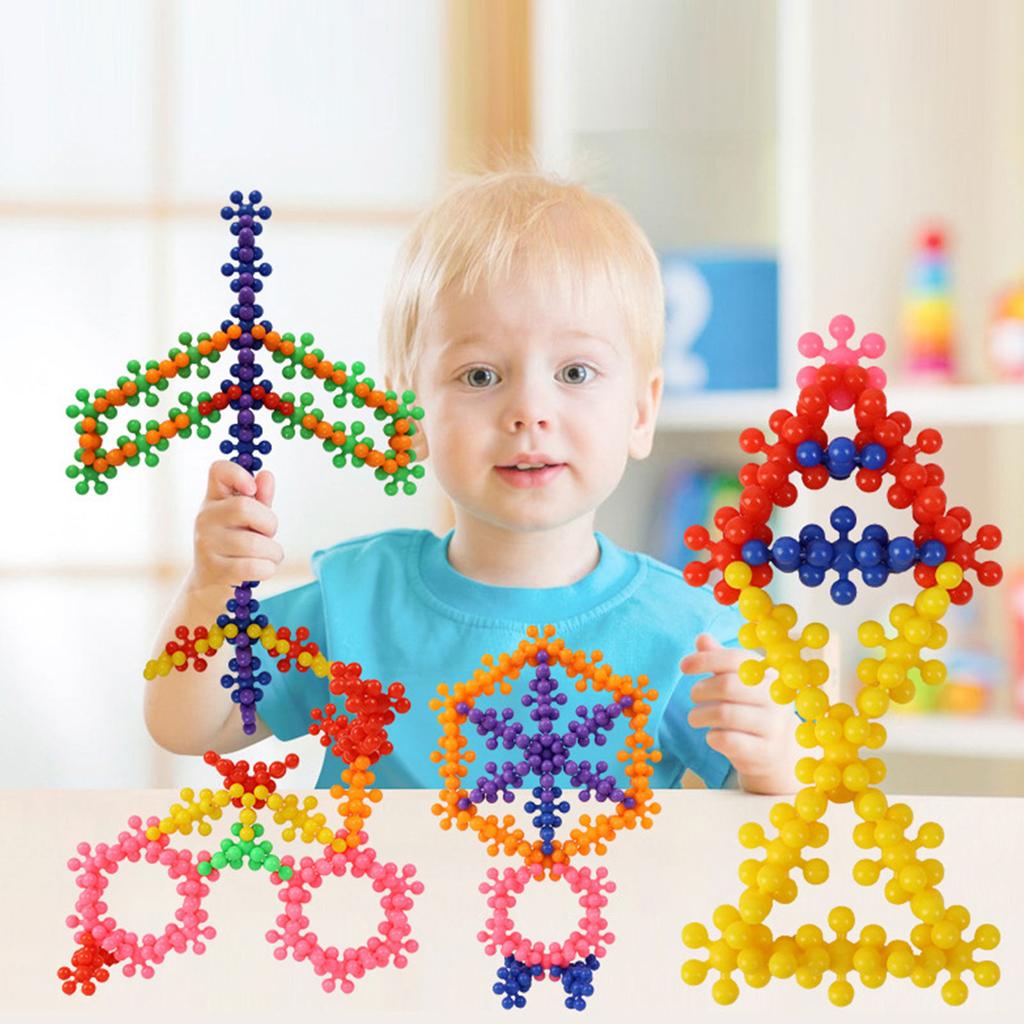 300/600pcs Of Plum Blossom Building Blocks 3d Rotating Snowflake Slices Splicing Diy Toy Best Birthday Christmas Gifts For Kids
