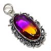 Natural Bi-Color Tourmaline Gemstone 925 Sterling Silver Pendant 2.36" V5c66