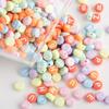 100/300/500pcs Acrylic Material Letter Beads Colorful Acrylic White Letter Beads Round Decorative Beads DIY Bracelet Necklace Earrings Keychain