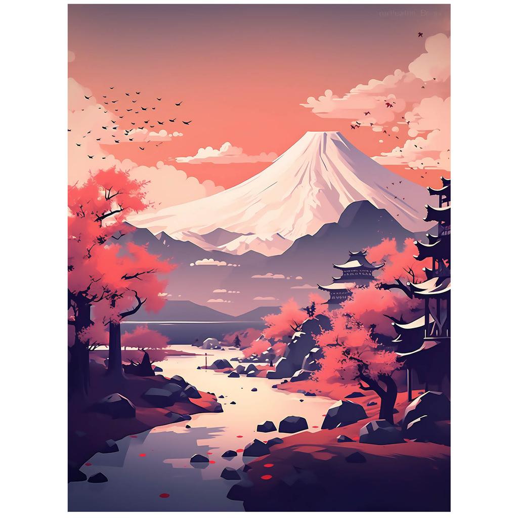 Abstrakcyjny Wulkan Abstrakcyjny Wulkan, 30X40 Cm, Rama Aluminiowa Czarna, Papier Matowy 230 Gsm