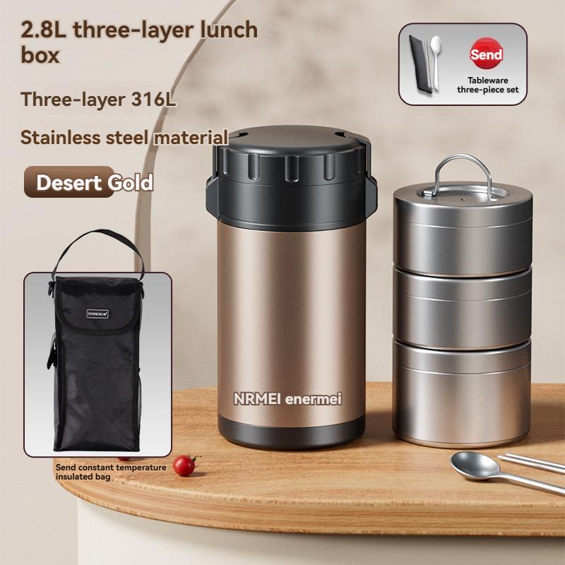 3.2L Термоконтейнер для ланча Bento многофункциональный Горячая еда Нержавеющая сталь Многослойный Отдельный Контейнер Посуда Коробка Набор