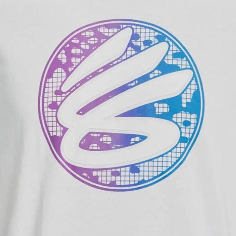 Under Armour Пуловер с круглым вырезом и принтом, футболка с коротким рукавом, мужские топы, белые 1376274-100