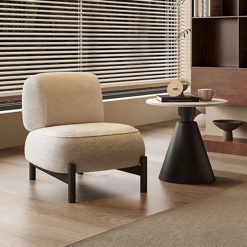 Cozy Lambswool Single Sofa Chair - Ideal for Living Rooms, Balconies, and Meeting Spaces