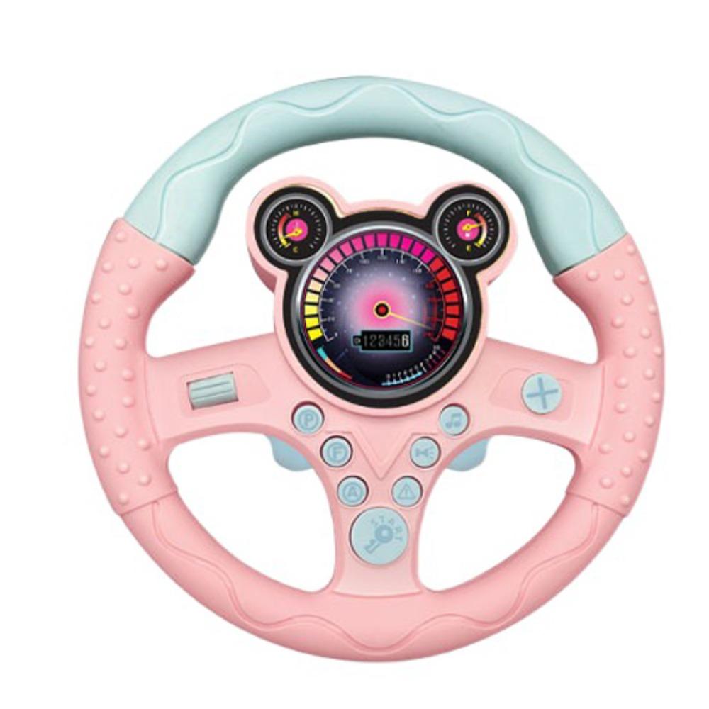 Multi Functional Cartoon Copilot Steering Wheel Montessori Simulate Driving Car Toy Children Gift