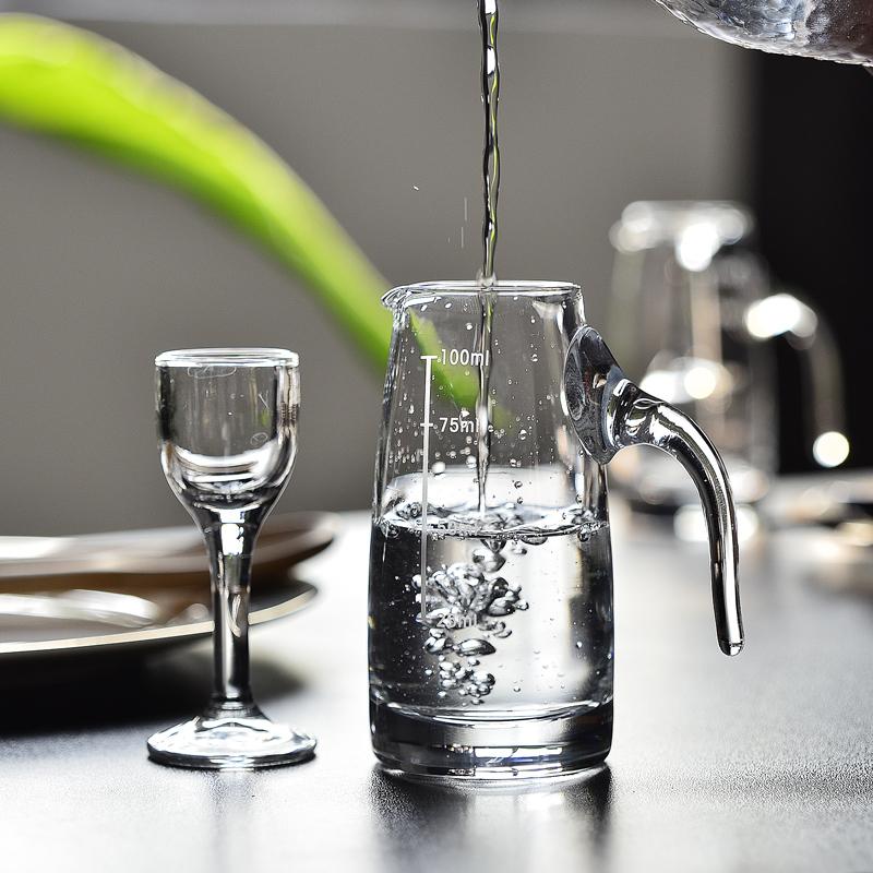 Китайский набор байцзю Стеклянный кувшин 100 мл с рюмкой 12 мл с измерительной шкалой Прозрачный диспенсер для вина для домашнего бара