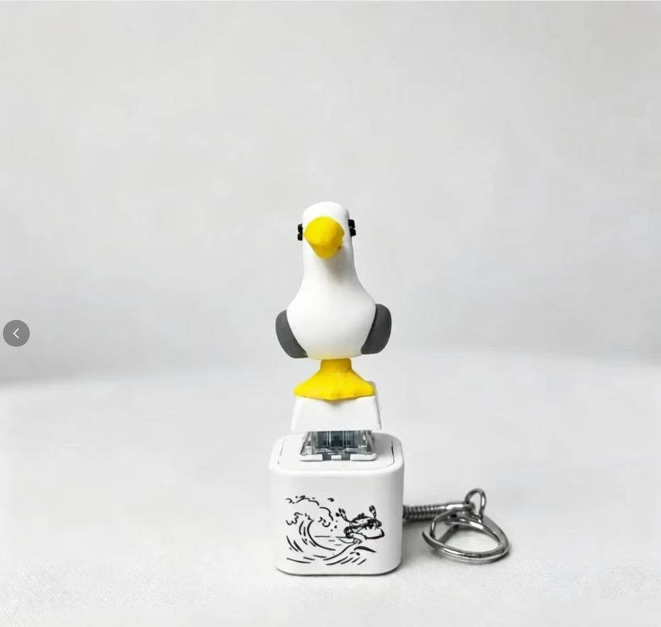 Seagull Mine Keychain, USB Clicky Keyboard Fidget Button, LED Sound Keychain@