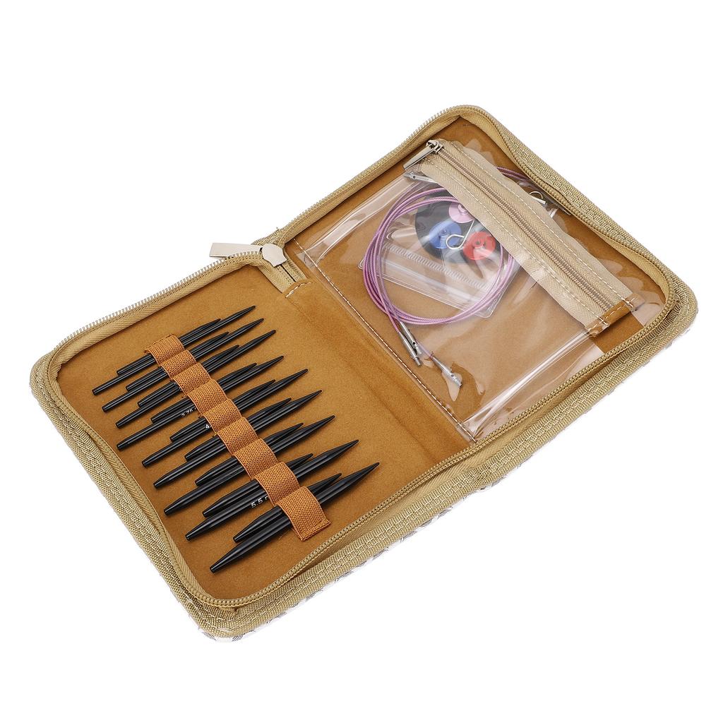 Circular Knitting Needle Set Interchangeable Needles Set with Storage Bag for Crafting Weaving Proje