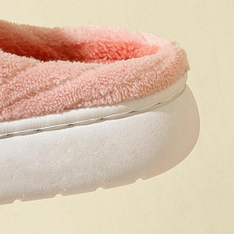 Winter Female Cotton Slippers Couple Home Indoor Warm Cartoon Bear Delicate Plush Slipper