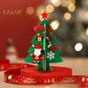 Felt Christmas Tree Mini Xmas Desktop Figurine DIY Tree Set with Santa Snowflake Cane Accessories for Toddlers