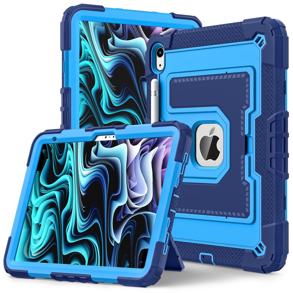 For iPad (2025)/iPad 10.9 (2022) Tablet Case with Kickstand Anti Drop PC+Silicone Cover
