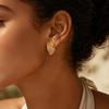 Retro Crystal Heart Flame Stud Earrings Anti Tarnish Stainless Steel Gold Color Ear Earring Female Valentine Birthday Jewelry