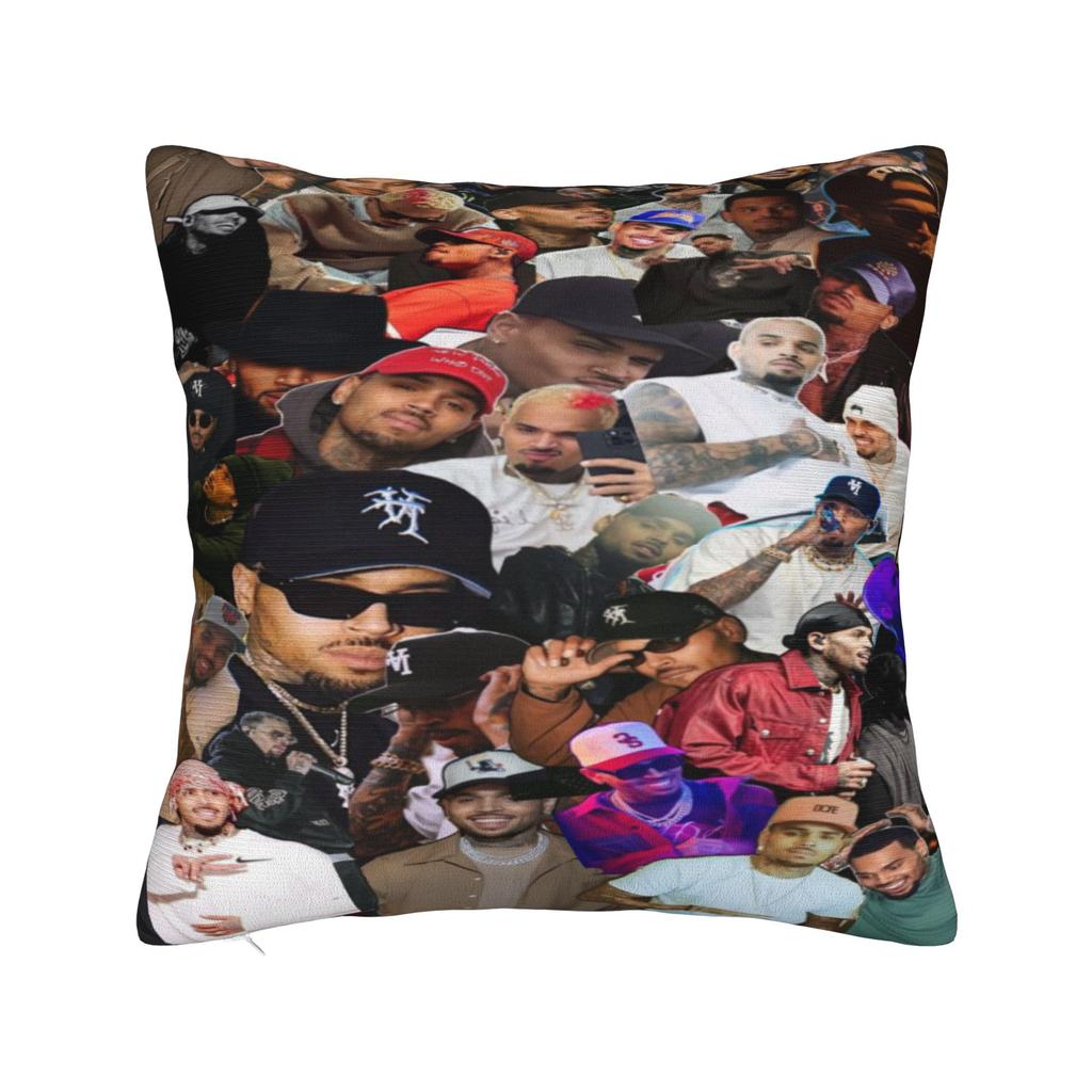 Chris Brown Breezy Bowl XX Tour Printed Pillowcase Cushion Cover Pillow Covers Warm Sofa Decor Zipper Multiple Sizes