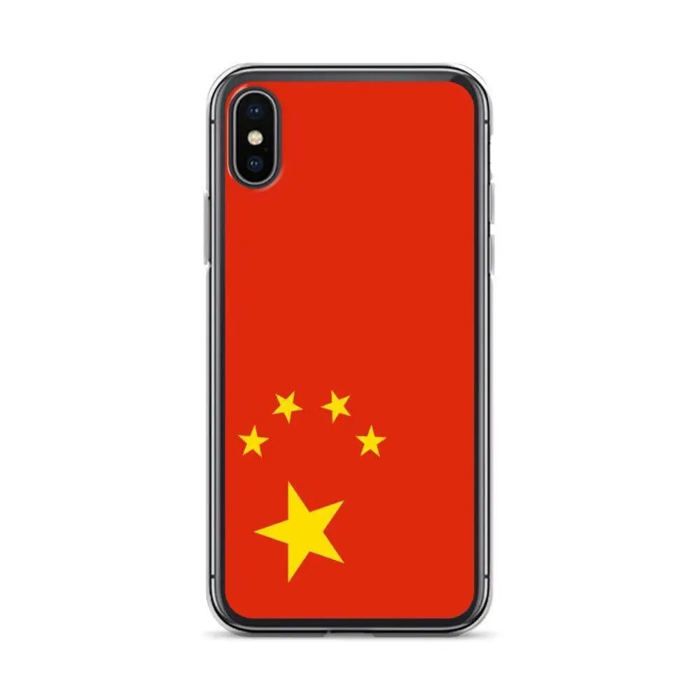 Coque Téléphone – Drapeau de la Chine – Compatible iPhone X – Étui Souple – Résistant et Antichoc - Silicone - Pixelforma