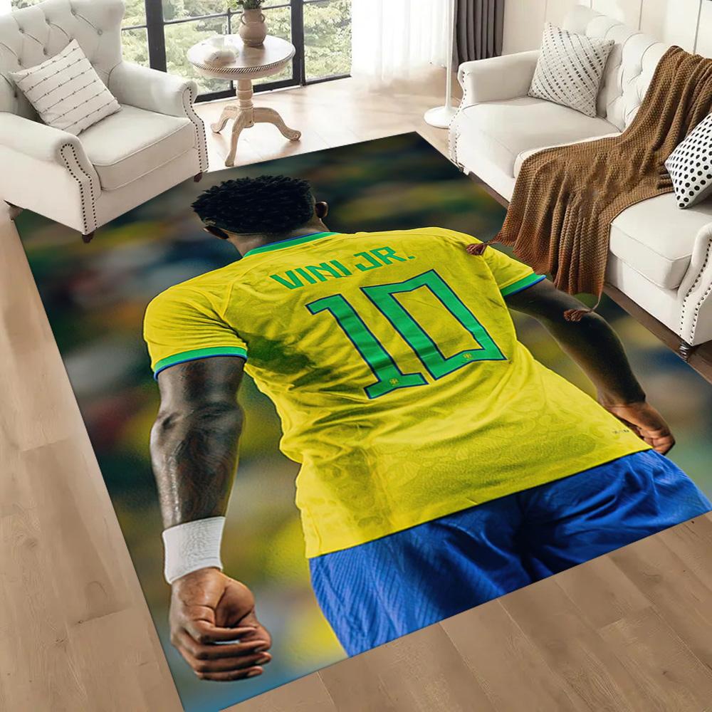 Brazilian Footballer Number Ten Square rugs are a great choice for living rooms, bedrooms, home décor, and as gifts.