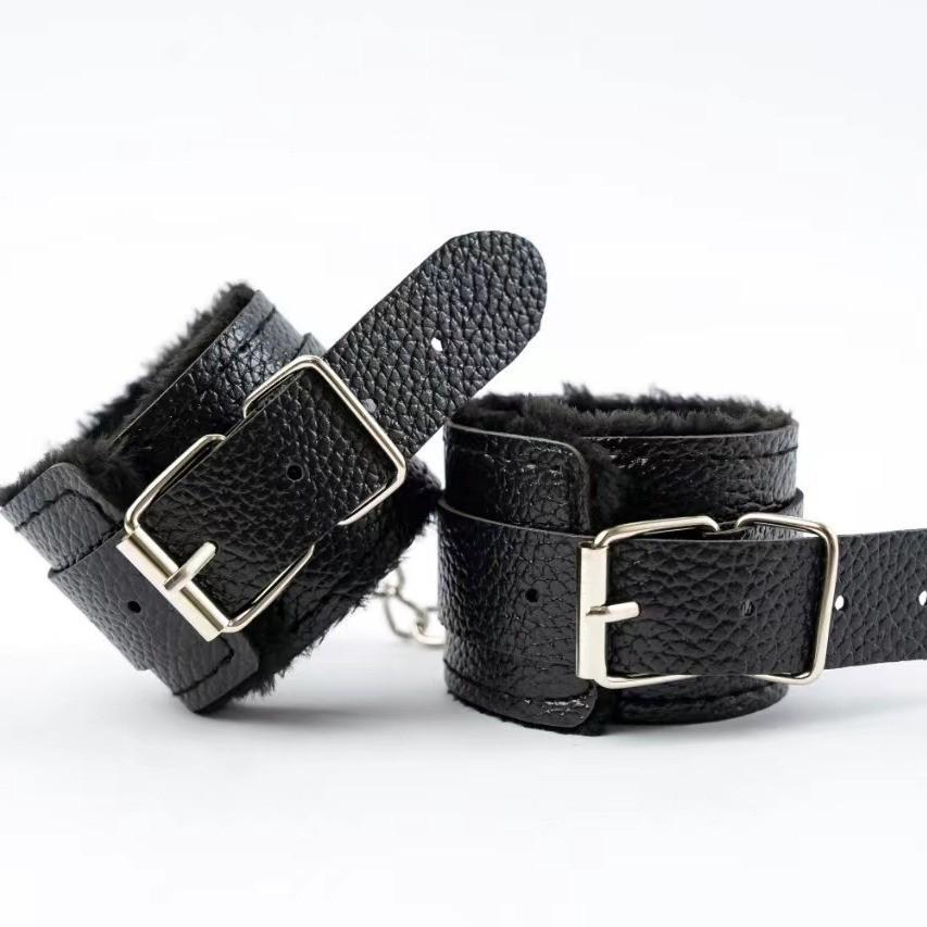 Long Flush Handcuff BDSM Handcuffs Hand Restraint Bondage Gear SM Slave Erotic Play Sex Ankle Handcuffs Detachable Chain Clasp