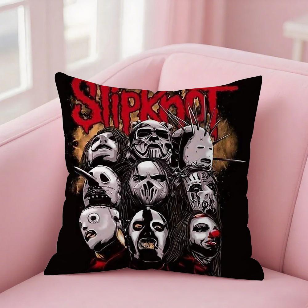 Наволочка для подушки группы Slipknot Квадратная Двусторонняя печать Короткий плюш Чехол для диванной подушки Спальня Прикроватная подушка