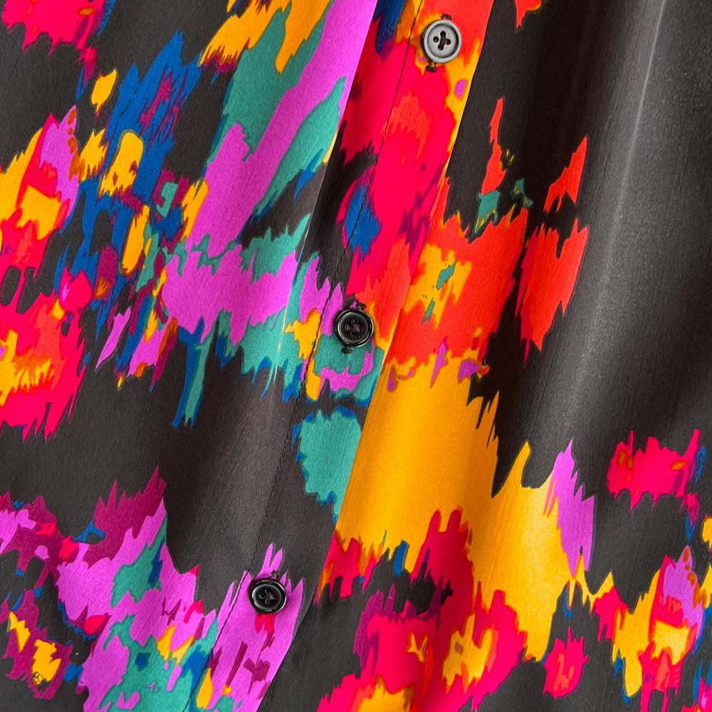 Новое осеннее модное женское платье с цветочным принтом, однобортное однобортное трапециевидное платье с отложным воротником и длинными рукавами, винтажные вечерние платья миди