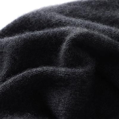 Повседневная кашемировая вязаная шапка-бини однотонная унисекс с подвернутым краем для защиты ушей
