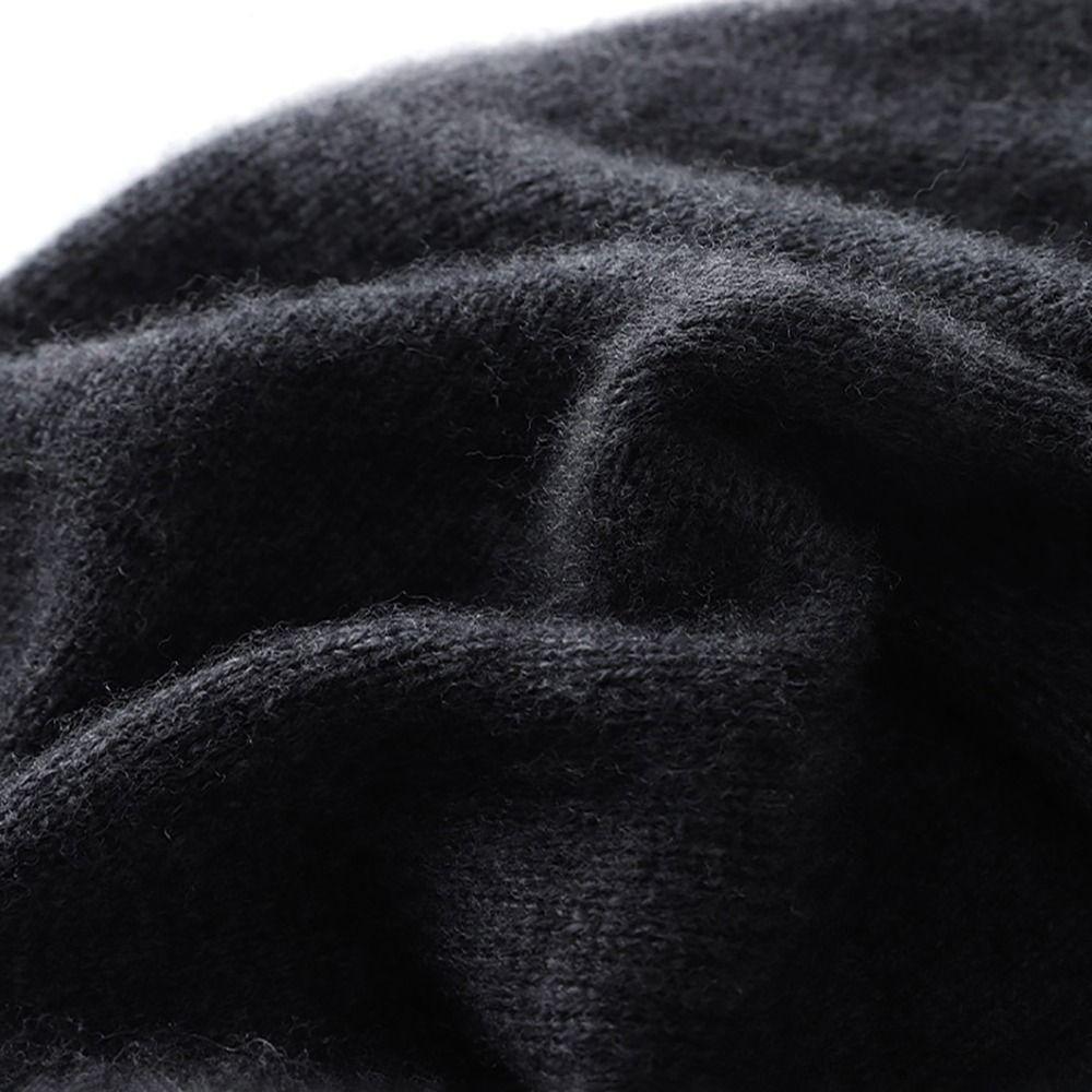 Casual Cashmere Cashmere Knitted Hat Solid Color Unisex Beanie Hat Rolled Edge Ear Protection Cap