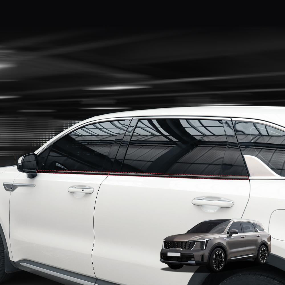 Для Kia Sorento MQ4 2021-2026 10 шт. ABS Декоративная полоска на окно автомобиля Кнопка Накладка на боковую панель Отделка Декоративная полоска на окно стойки D