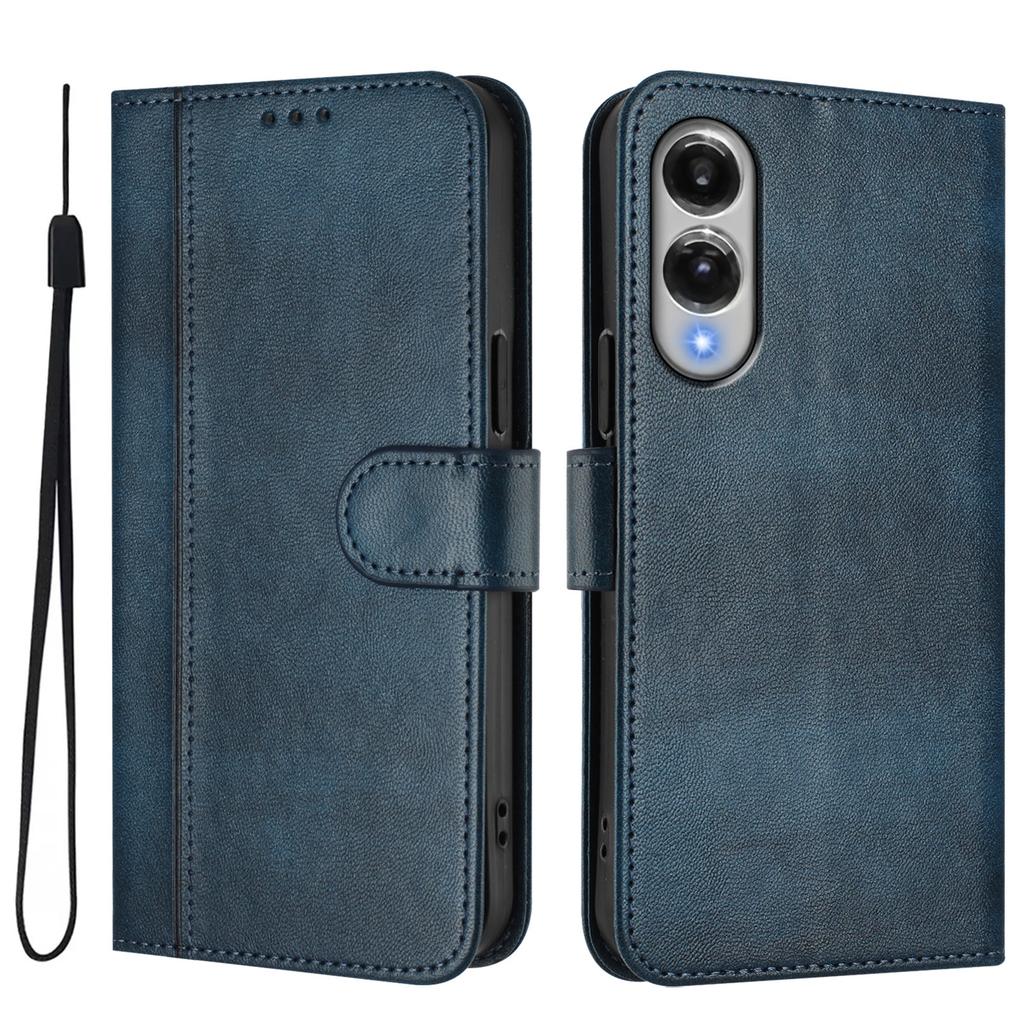 For Samsung Galaxy S25 Edge Cases Wallet Stand Retro Texture Leather Phone Cover with Lanyard