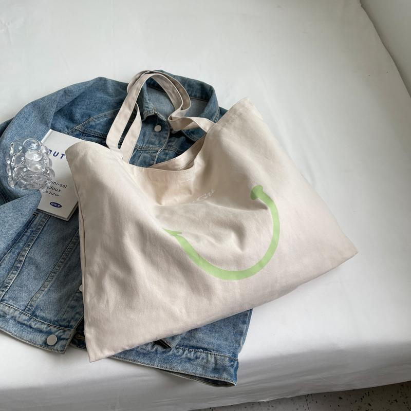 Сумка через плечо со смайлом, женская сумка, большая вместительная сумка для студенток