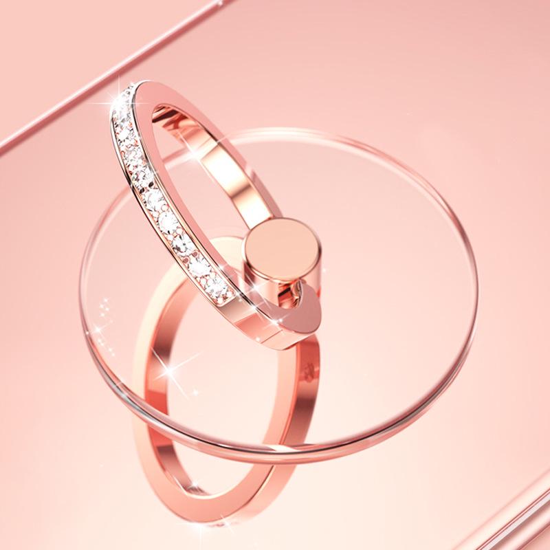 Прозрачная подставка для телефона с бриллиантами, вращающаяся на 360°, с прочным клеем