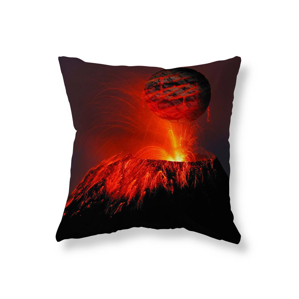 Извержение вулкана, лава, пейзаж, наволочка, декоративная наволочка для дивана, наволочка на подушку для стула, эстетика комнаты, домашний декор