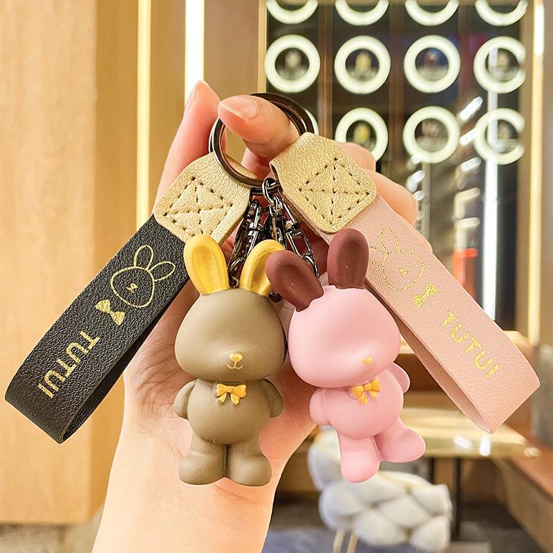 Брелок-бабочка из смолы в виде кролика - милый кулон в виде белого кролика, украшение на сумку для пары, креативные подарочные украшения