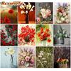 Frameless Home Garden Flowers Diy Painting by Numbers Hand Painted Kits Modern Wall Art For Home Decor