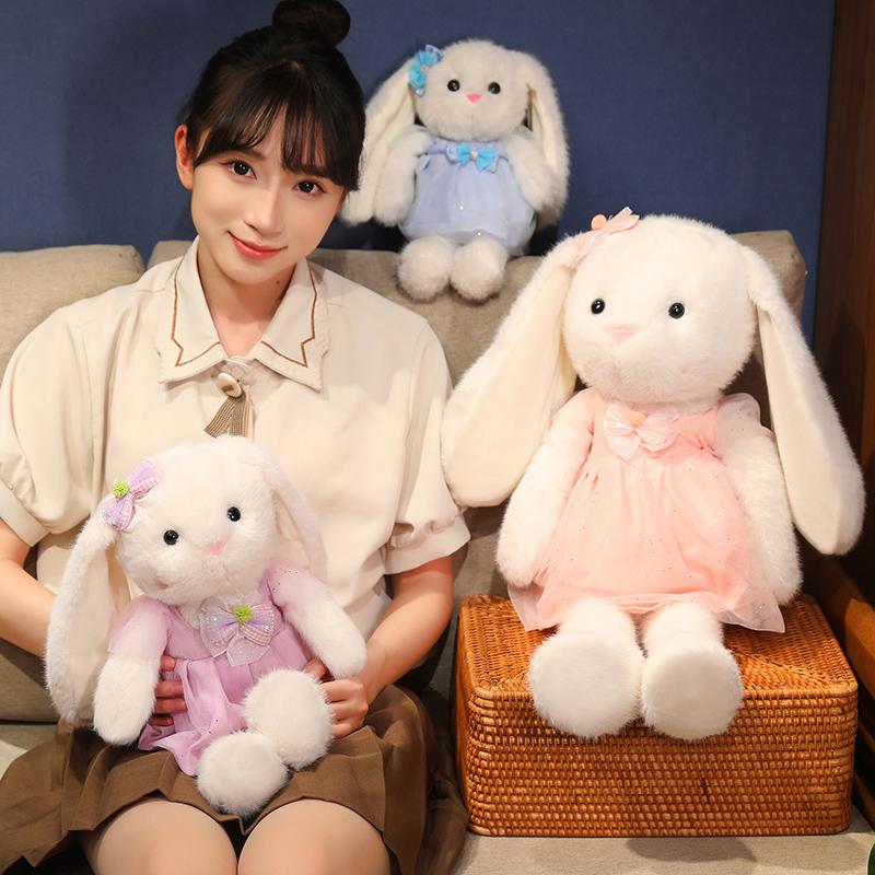 Cute Princess Rabbit Plush Toy, Three-color Dress Bunny Doll, Rabbit Stuffed Animal Toy, Girl's Birthday Gift, Children's Toy