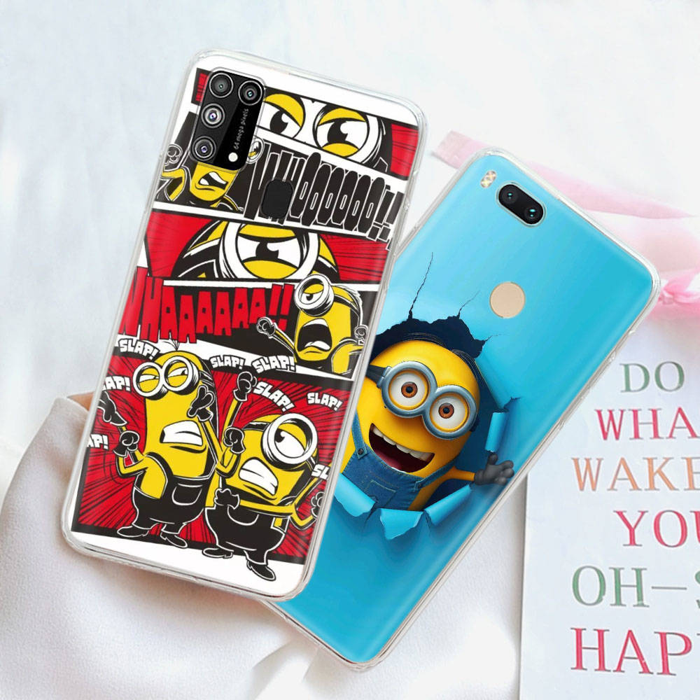Прозрачный чехол для Samsung A04 A14 A23 A34 A54 M23 M33 M52 M53 Realme Narzo 50 50I 50a Prime C35 C55 C30S 10 9 Pro M-76 Милые миньоны