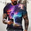 Lightning Men's T-Shirt Casual Summer Tees Cool 3D Printed Digital T Shirts for Men Short Sleeve Tee Tops Oversized Mens Clothes
