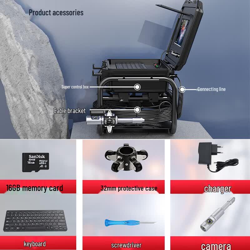 Tandongshu Industrial Pipeline Inspection Robot with 360-Degree Camera CN plug (adapter included)