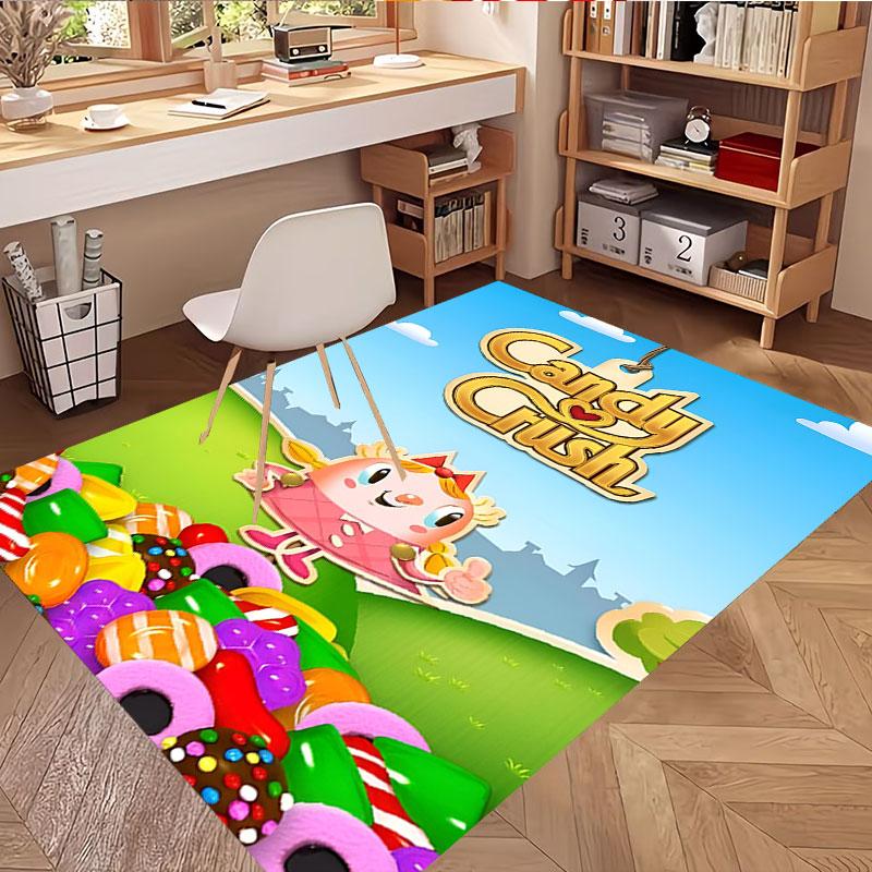 Candy Crush Saga Print Rug, Washable Floor Carpet, For Entryway Dorm Laundry Room Office Study, Home Decor Birthday Christmas Gift
