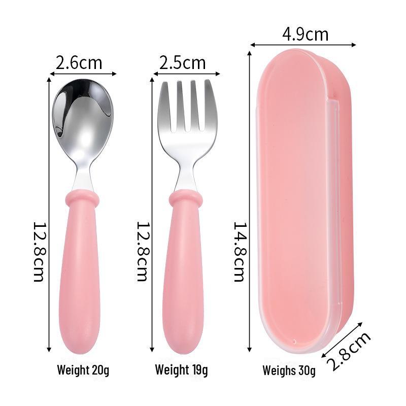 Детский набор вилок и ложек из нержавеющей стали для обучения детскому питанию – портативная посуда для кормления
