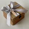 Square Handwoven Bamboo Gift Basket with Lid - High-end Candy Box and Wedding Favor