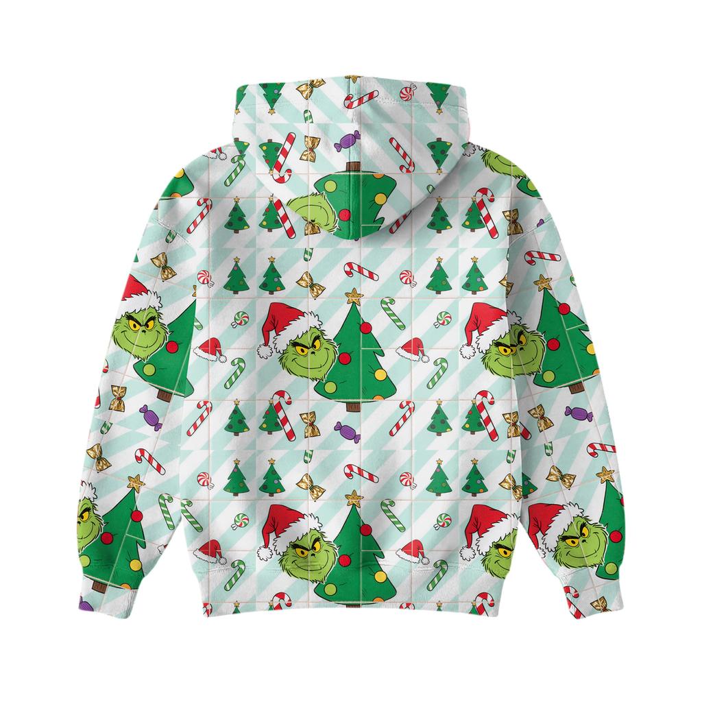 Ladies' Loose And Comfortable Drawstring V-neck Long Sleeved Christmas Printed Sweatshirt